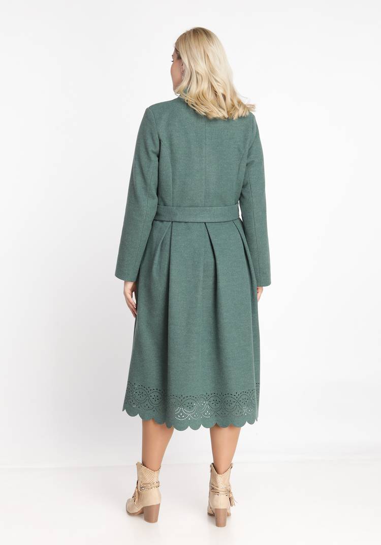 Пальто с перфорацией по низу изделия шир.  750, рис. 8