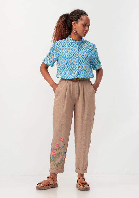 Брюки-бананы с принтом шир.  580, рис. 18