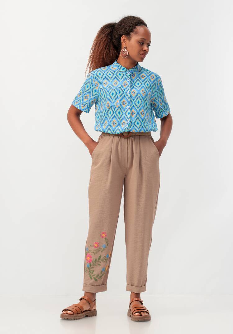 Брюки-бананы с принтом шир.  750, рис. 18