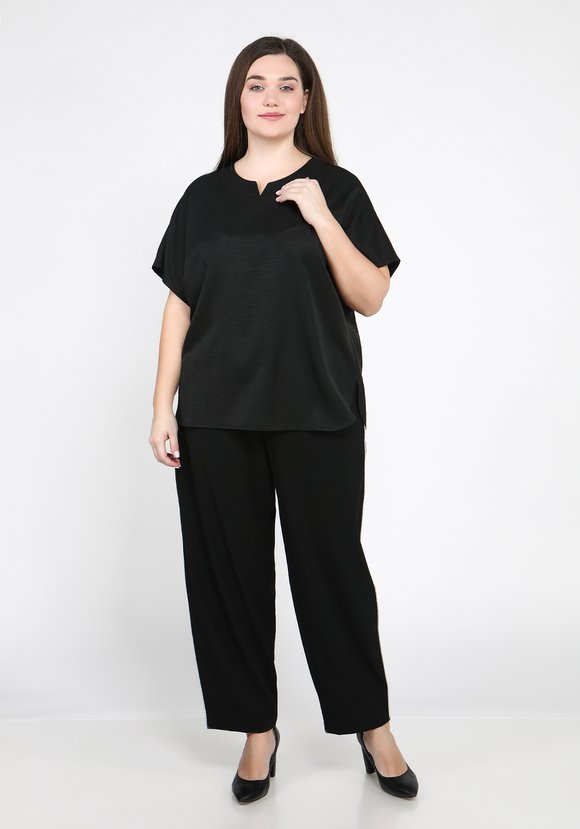 Блуза однотонная с рукавом-кимоно шир.  580, рис. 11