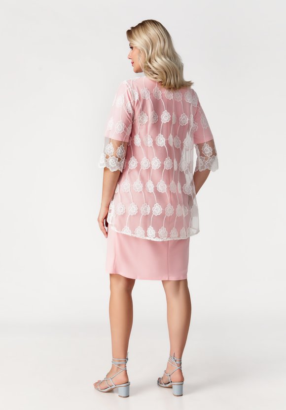 Платье двойка с гипюровой накидкой шир.  580, рис. 4