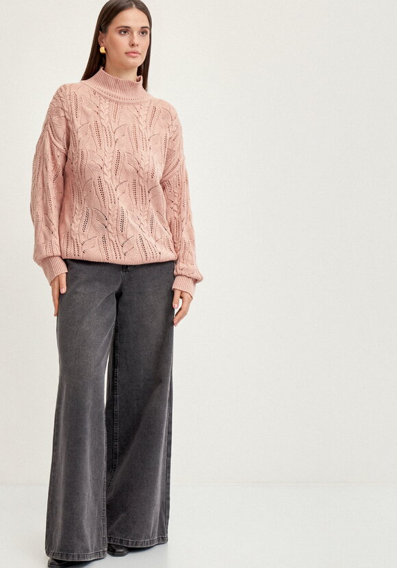 Джемпер с ажурными косами шир.  580, рис. 7