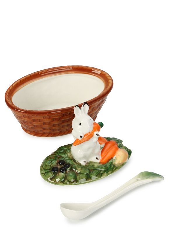 Икорница с крышкой и ложкой Кролик шир.  580, рис. 6