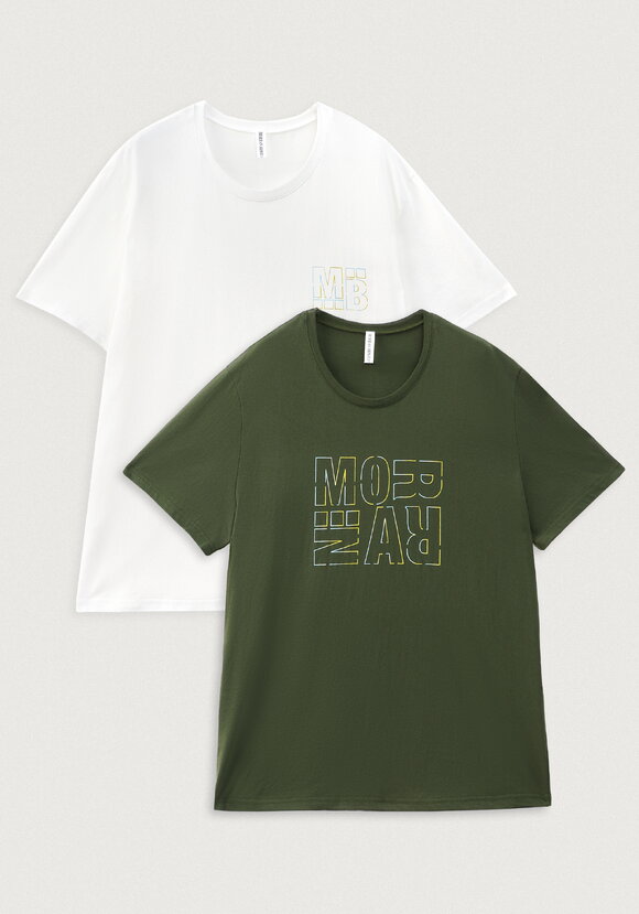 Комплект футболок с лаконичным принтом, 2 шт. шир.  580, рис. 26