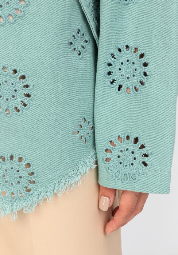 Джинсовая куртка с ришелье шир.  580, рис. 6