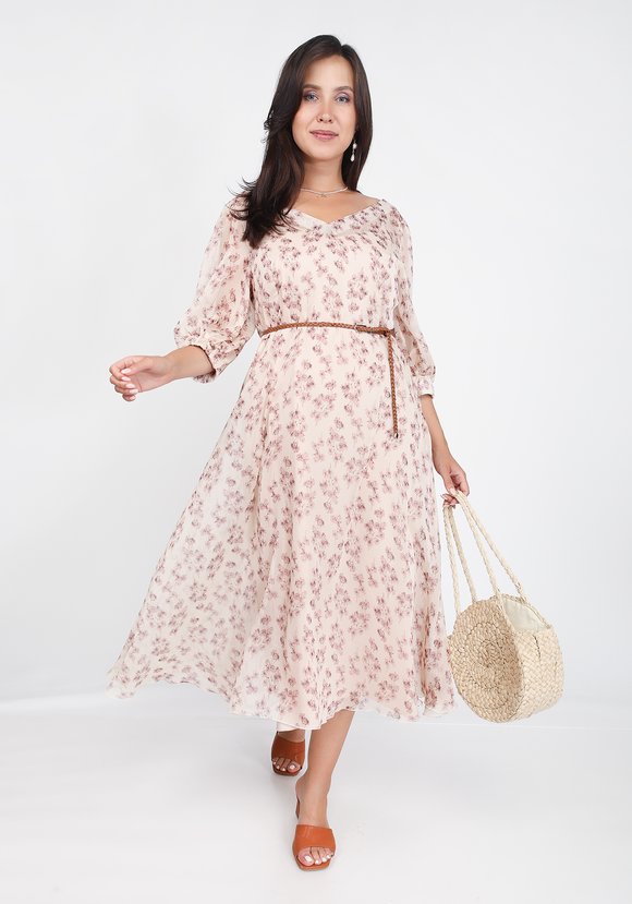 Платье шифоновое с V-образным вырезом шир.  580, рис. 3