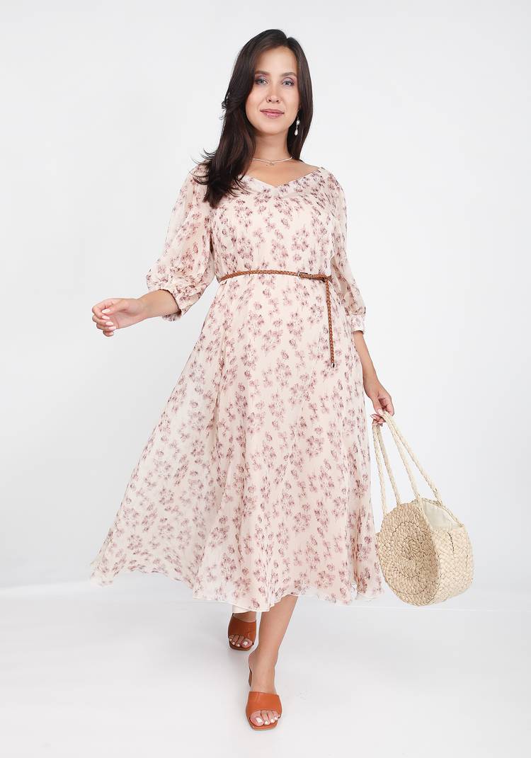 Платье шифоновое с V-образным вырезом шир.  750, рис. 3