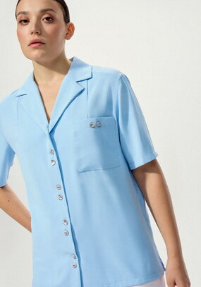 Блуза с однобортным воротником