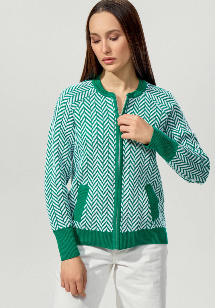 Бомбер женский на молнии с широкими манжетами шир.  750, рис. 15