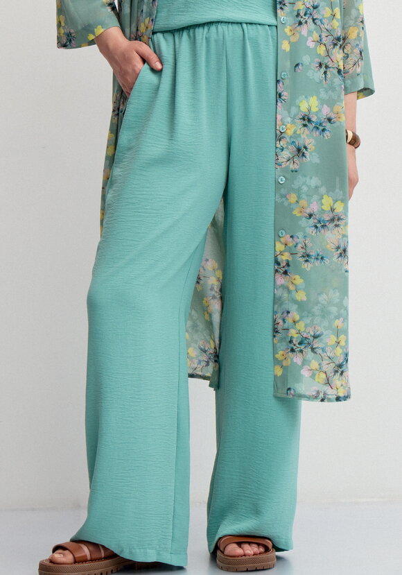 Брюки палаццо на резинке с карманами шир.  580, рис. 2