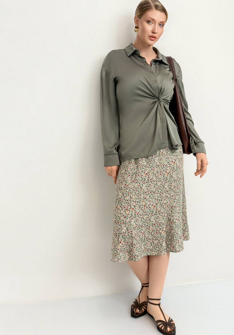 Юбка миди с цветочным принтом шир.  750, рис. 14