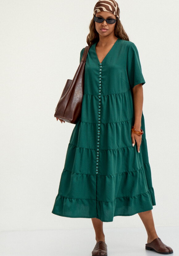 Платье многоярусное свободное шир.  580, рис. 1