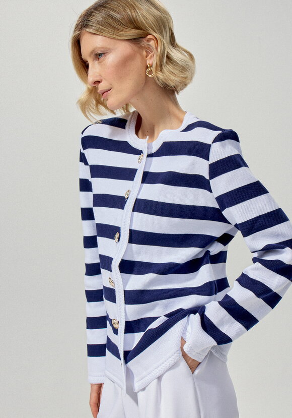 Пиджак в горизонтальную полоску на пуговицах шир.  580, рис. 2