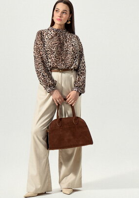 Блуза с принтом леопард