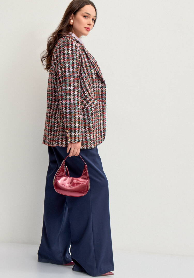 Пиджак из твида в клетку на подкладе шир.  750, рис. 10