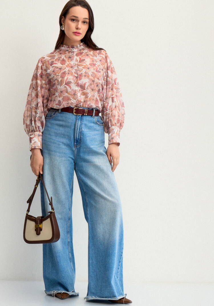 Блуза легкая с цветочным принтом шир.  750, рис. 14