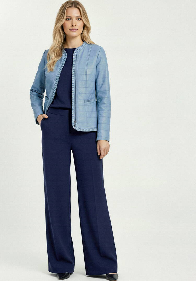 Куртка из экокожи с рюшей шир.  750, рис. 11