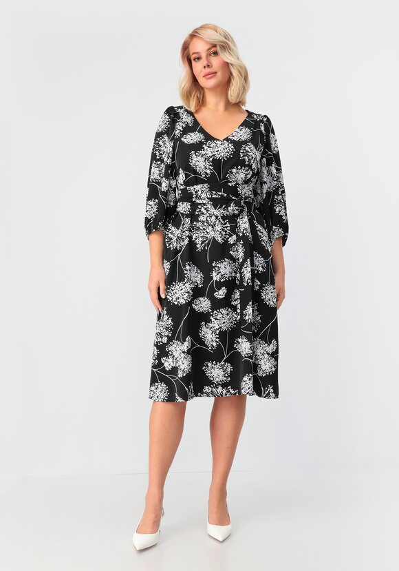 Платье с цветочным принтом с рукавом фонарик шир.  580, рис. 24