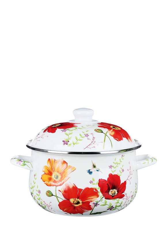 Кастрюля эмалированная Букет шир.  580, рис. 4