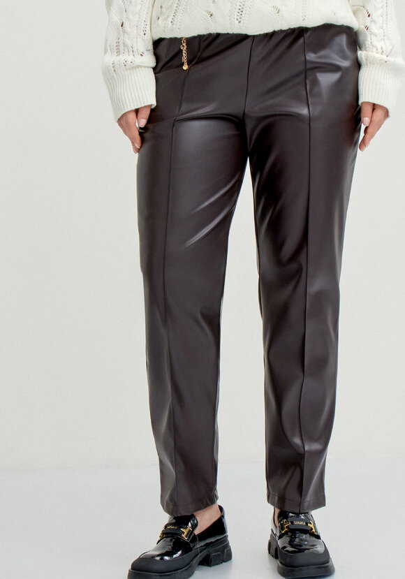 Брюки на резинке по поясу из экокожи шир.  580, рис. 2