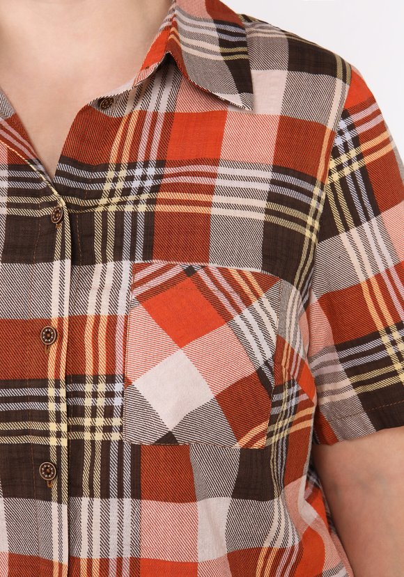 Блуза Стильная клетка шир.  580, рис. 5