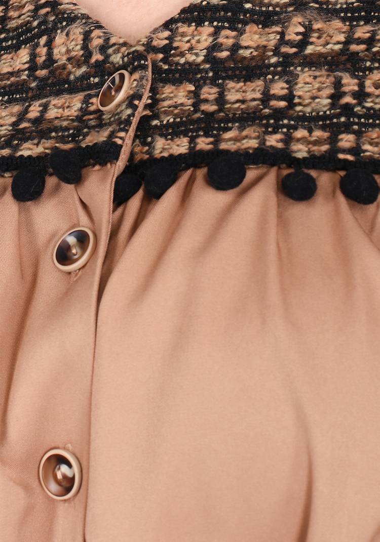 Блуза с поясом и декорированной кокеткой шир.  750, рис. 6