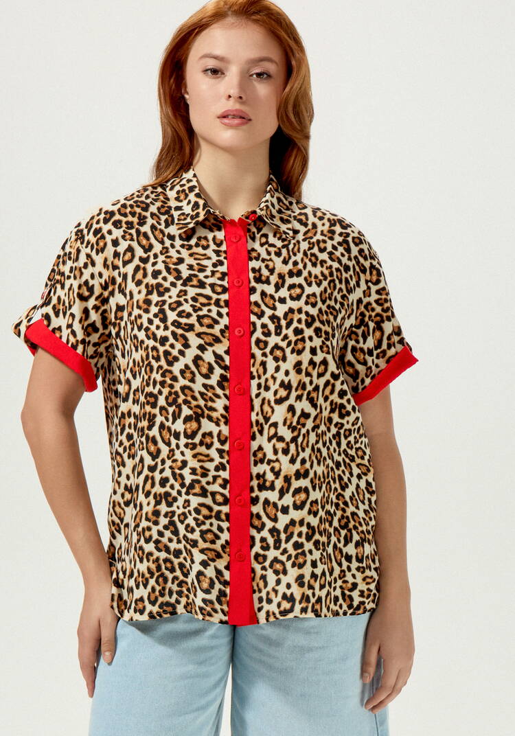 Блуза с анималистичным принтом шир.  750, рис. 7