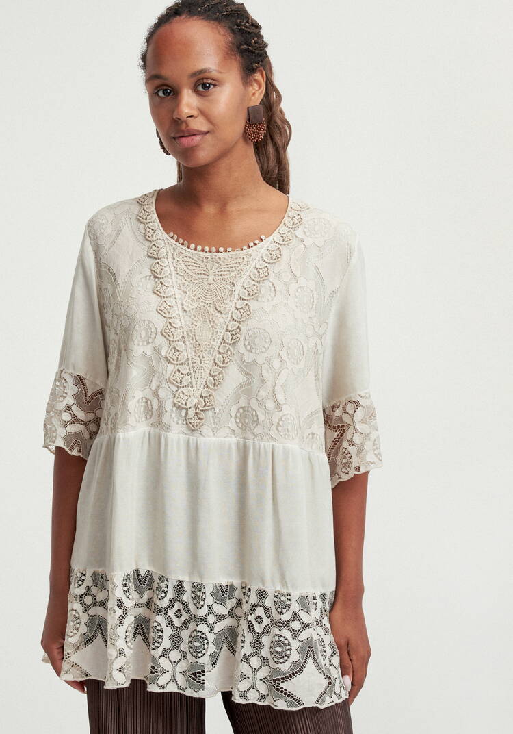 Туника ярусная кружевная шир.  750, рис. 4