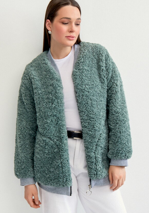 Бомбер на молнии в стиле тедди шир.  580, рис. 1