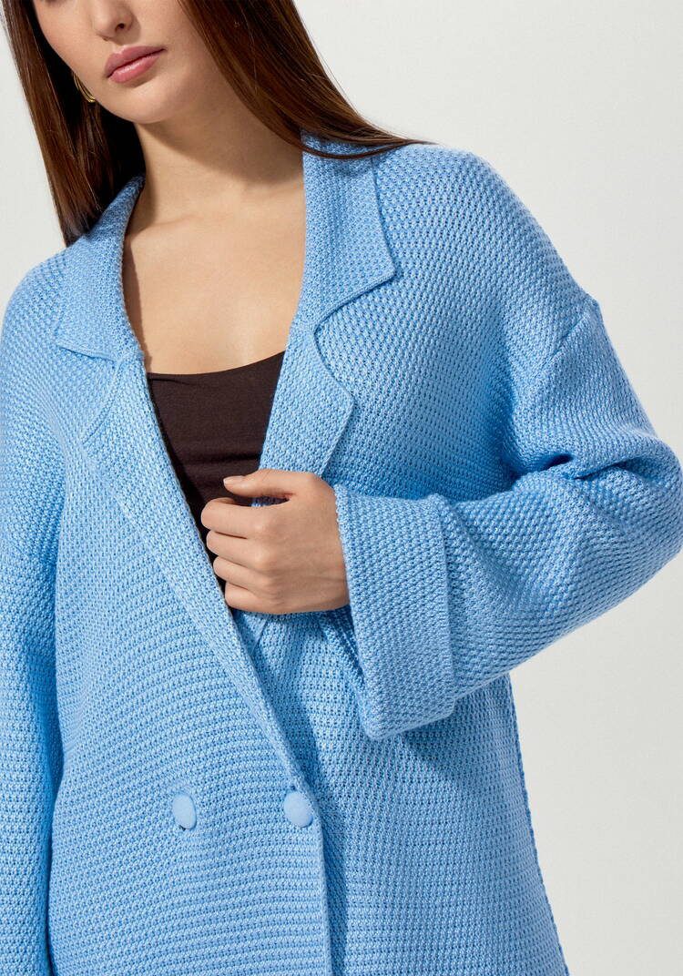 Пальто женское структурной вязки шир.  750, рис. 11