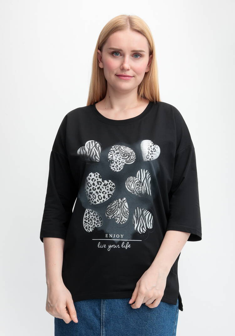 Блуза с принтом Сердца шир.  750, рис. 28