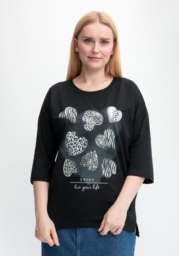 Блуза с принтом Сердца шир.  580, рис. 28