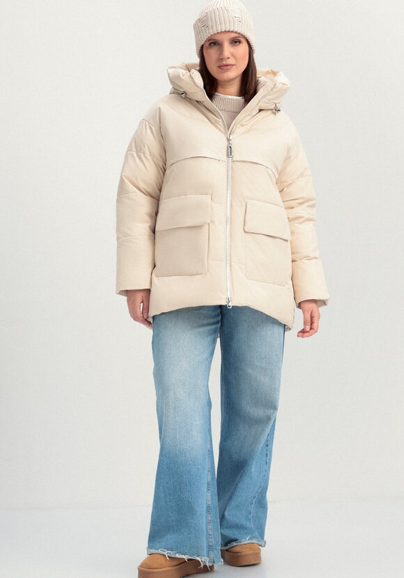 Пуховик стеганый с накладными карманами шир.  580, рис. 25