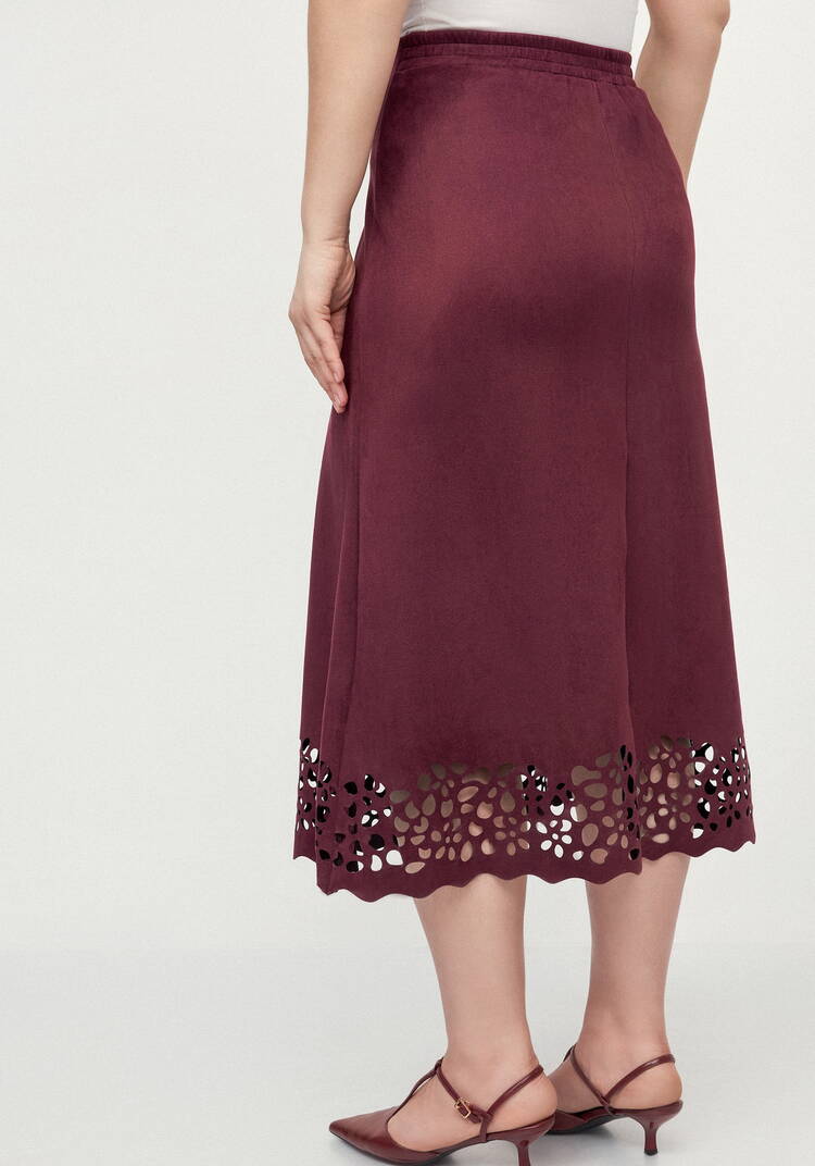 Юбка замшевая с ажурным узором Агата шир.  750, рис. 10