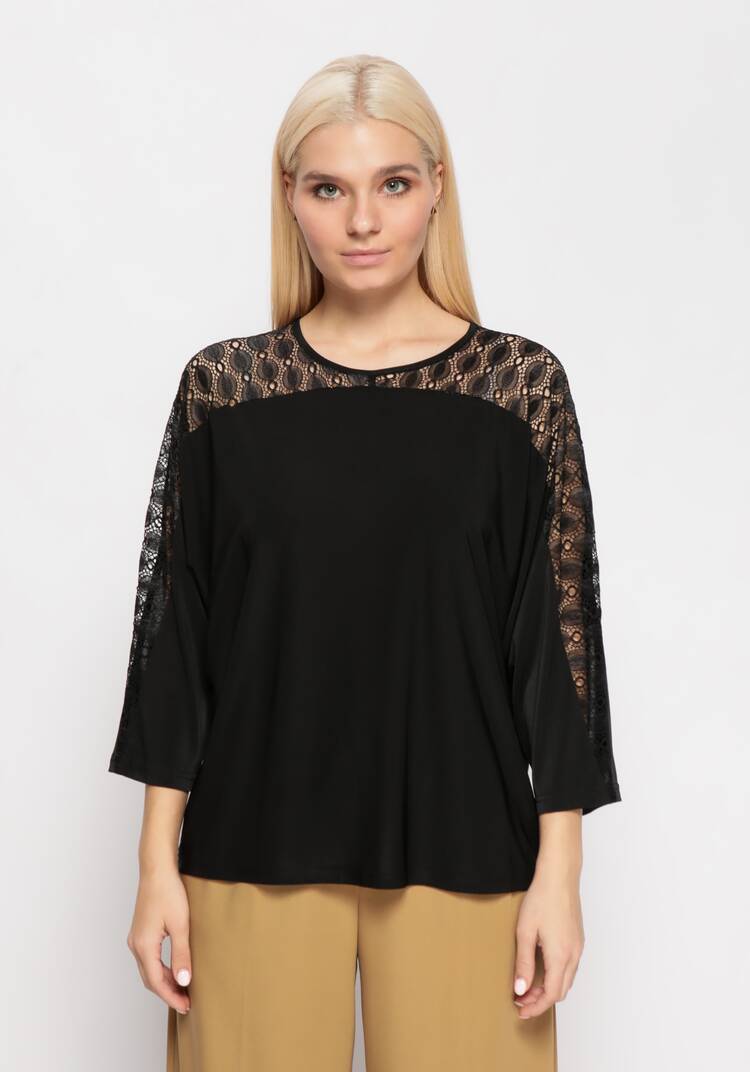 Блуза со вставкой из кружева шир.  750, рис. 4