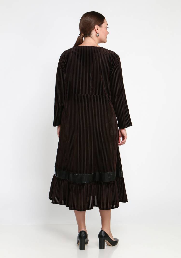 Платье с деталями из экокожи шир.  750, рис. 3