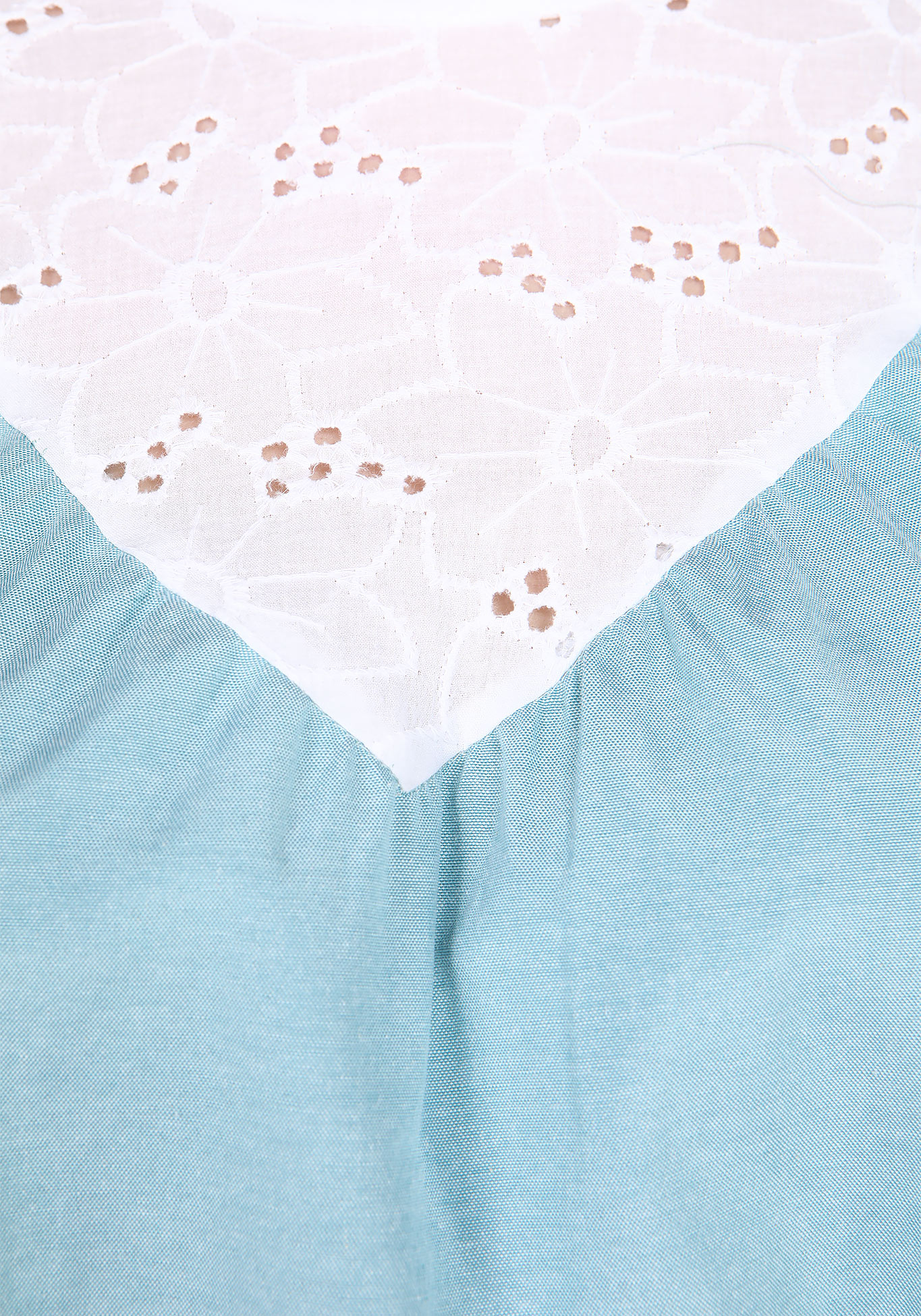 Блуза с вставкой из шитья Bianka Modeno, размер 50, цвет бирюзовый - фото 4
