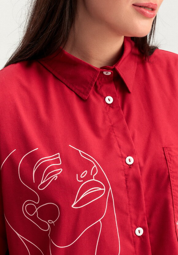 Рубашка с принтом на передней полочке шир.  580, рис. 34