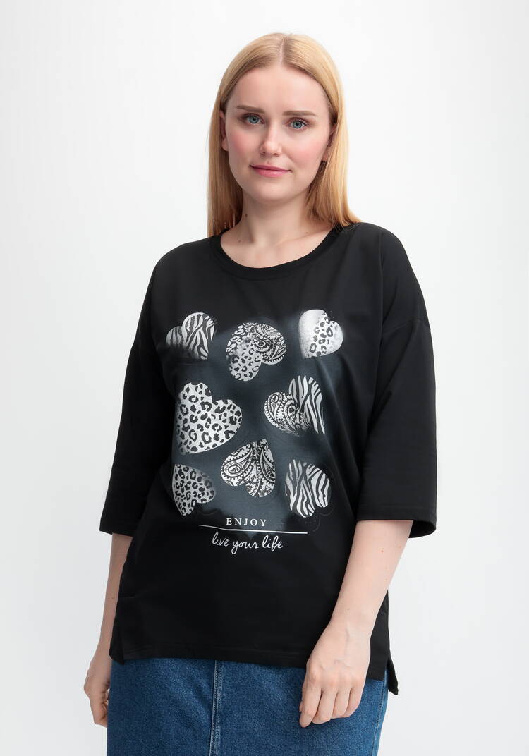 Блуза с принтом Сердца шир.  750, рис. 25