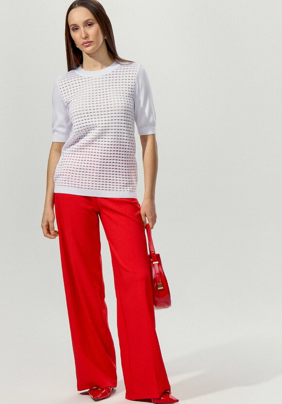 Джемпер с передней полочкой ажурной вязки шир.  580, рис. 8