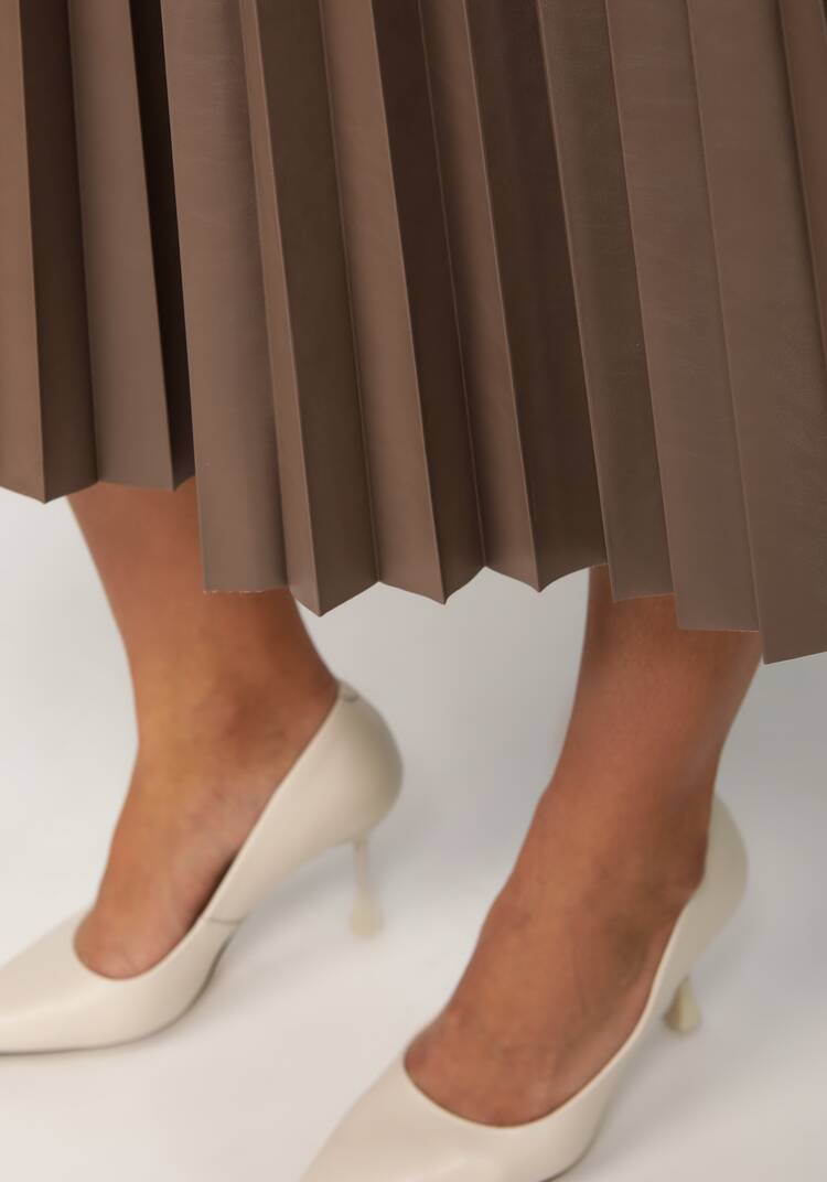 Юбка плиссированная из экокожи шир.  750, рис. 5