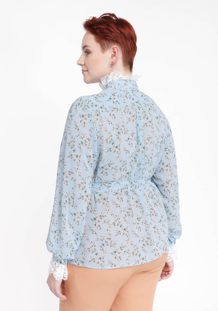 Блуза декорированная кружевом шир.  750, рис. 2