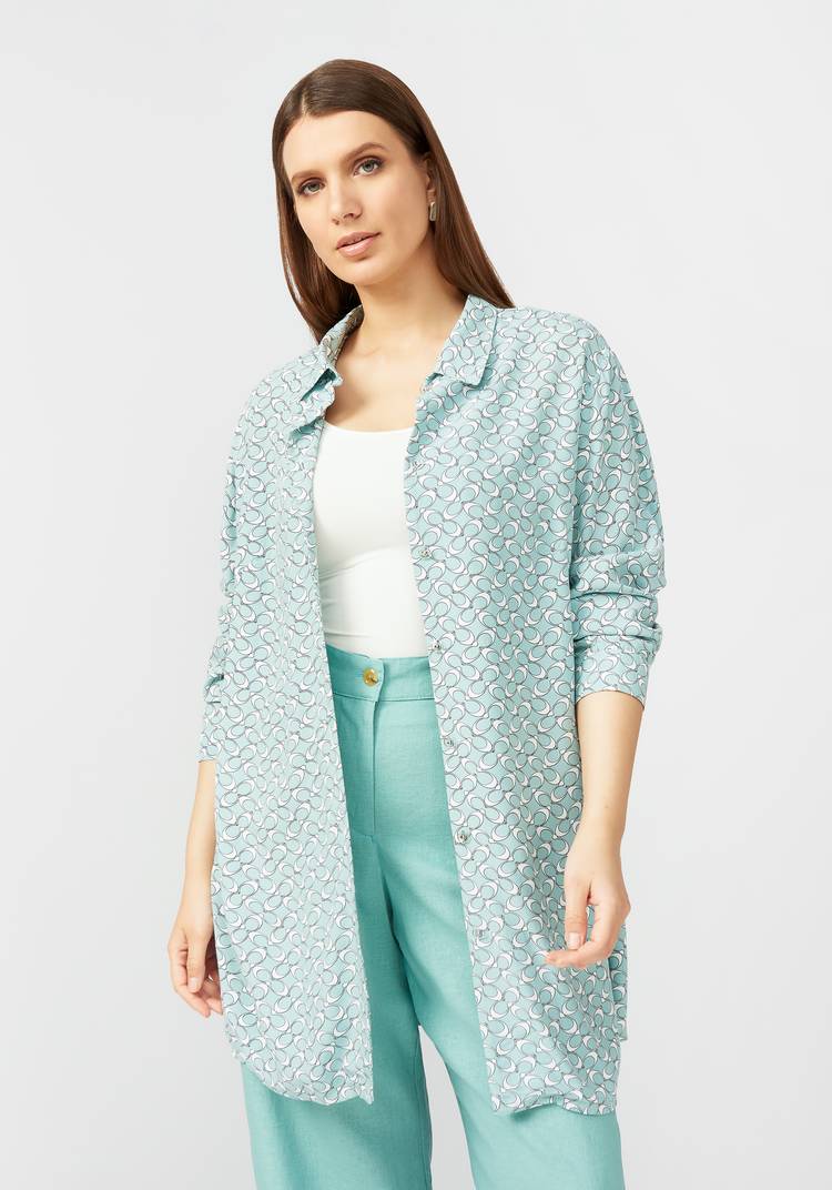 Блуза с отложным воротником на стойке шир.  750, рис. 13