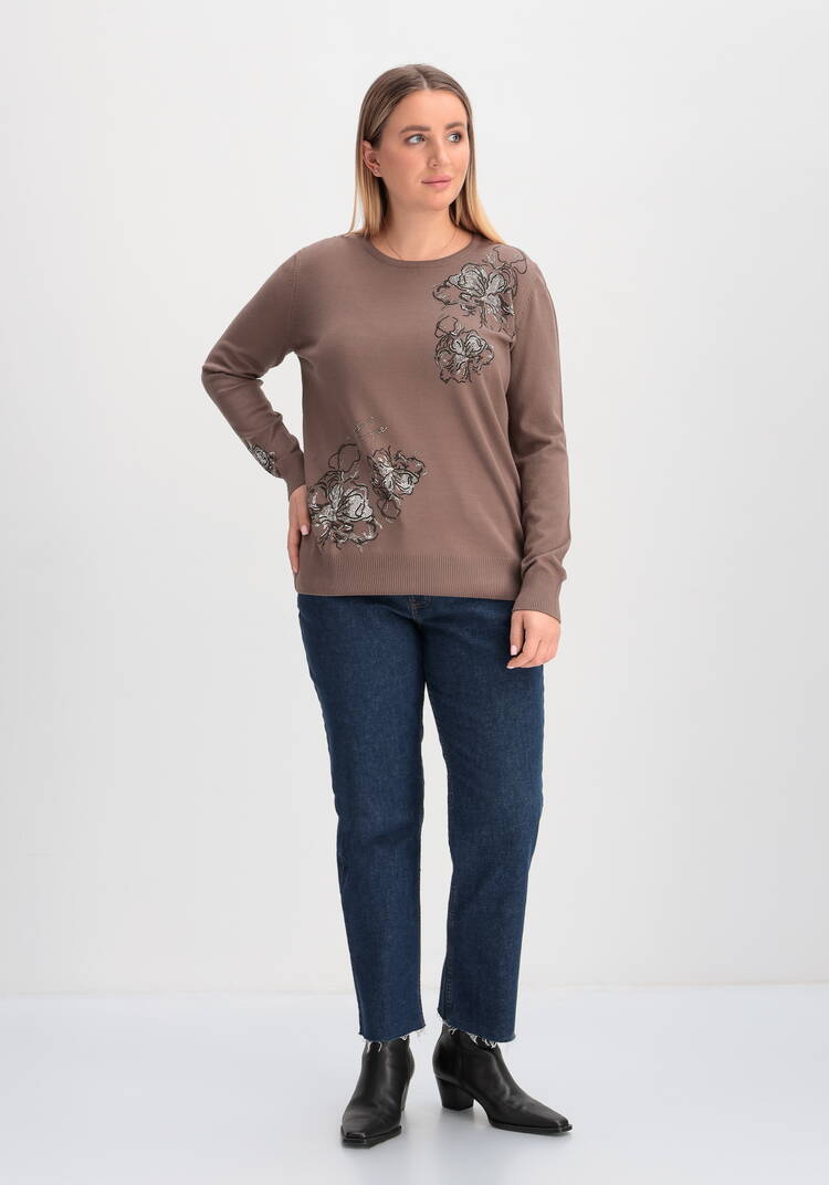 Джемпер с абстрактными цветами из страз шир.  750, рис. 14