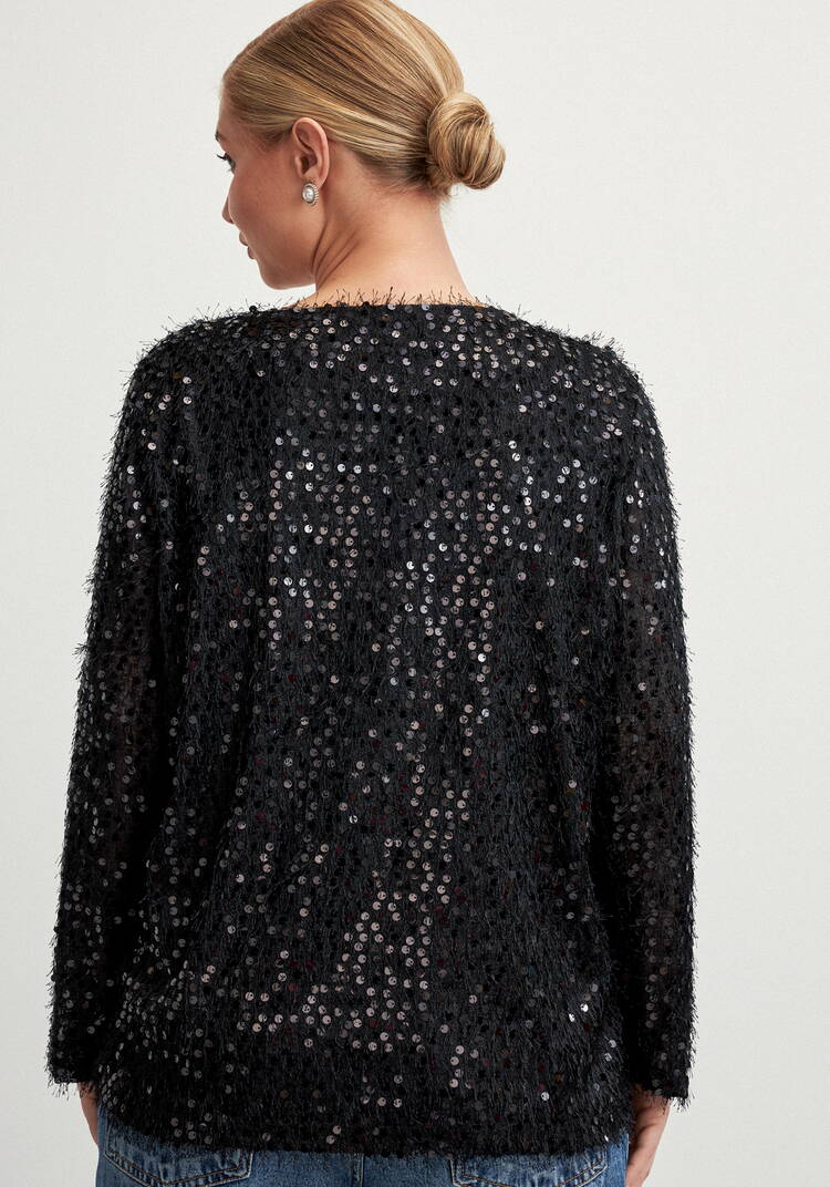 Джемпер с объемным ворсом и паетками шир.  750, рис. 10