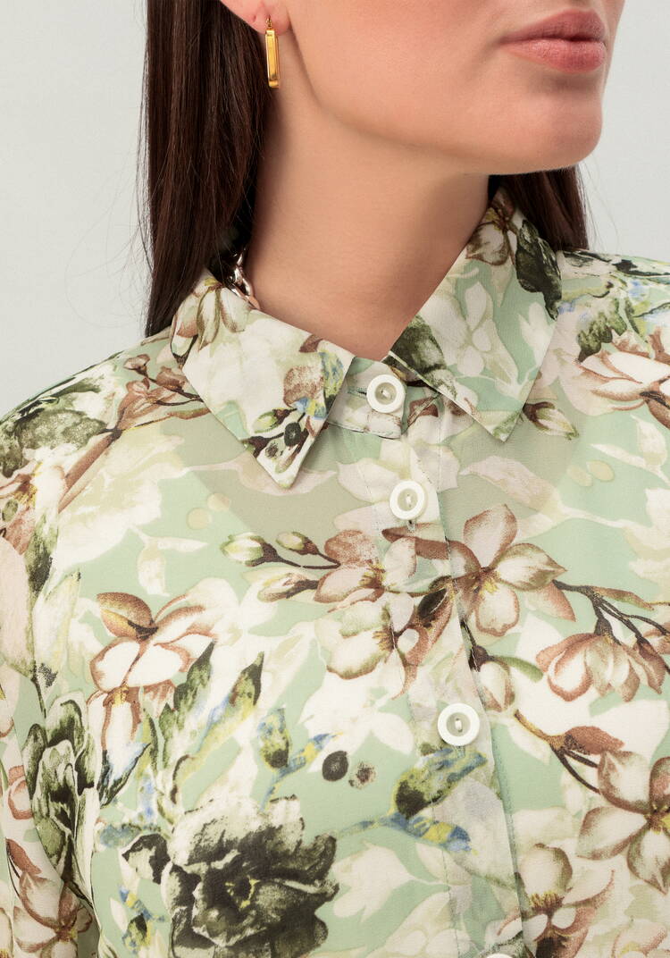 Рубашка удлинённая с цветочным принтом шир.  750, рис. 38