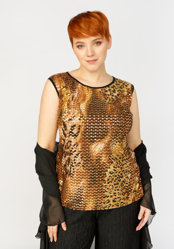 Топ с пайетками Инес шир.  580, рис. 1