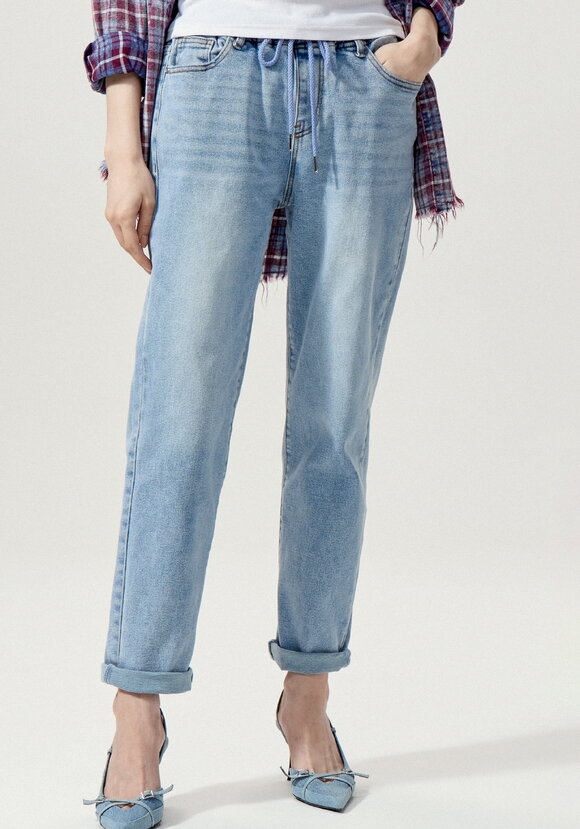 Джинсы с резинкой по поясу шир.  580, рис. 2