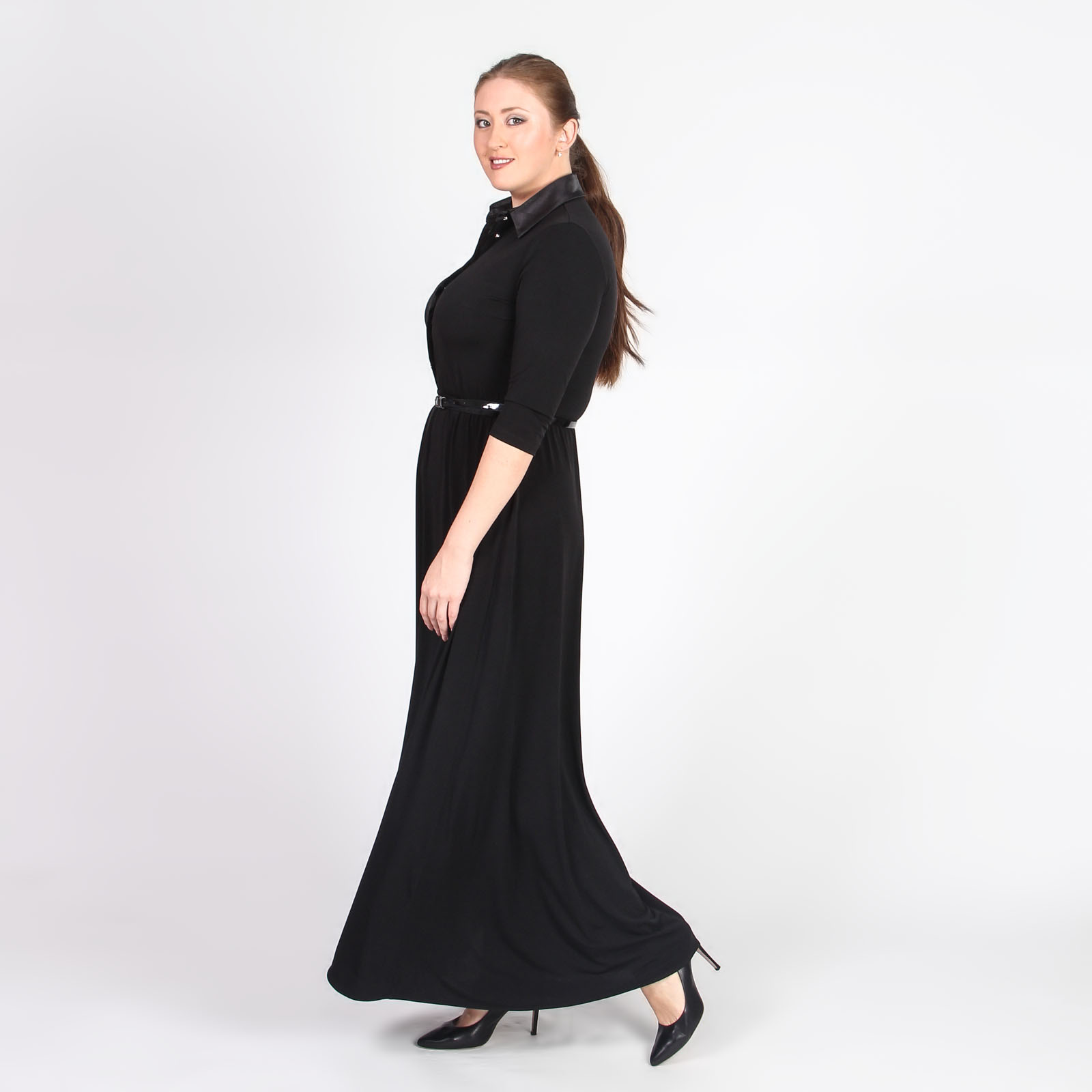 Платье-макси с отложным воротником Alina Assi, цвет черный, размер 46 - фото 3
