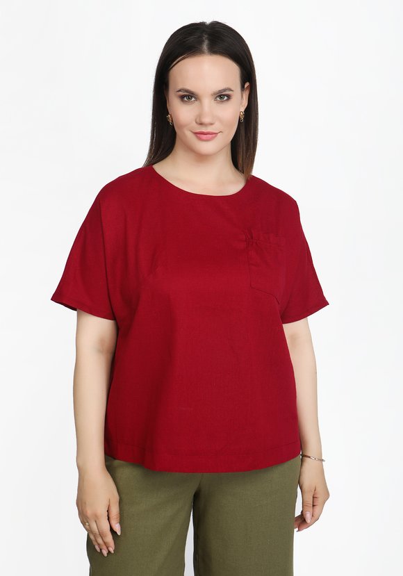 Блуза с декоративным карманом шир.  580, рис. 5